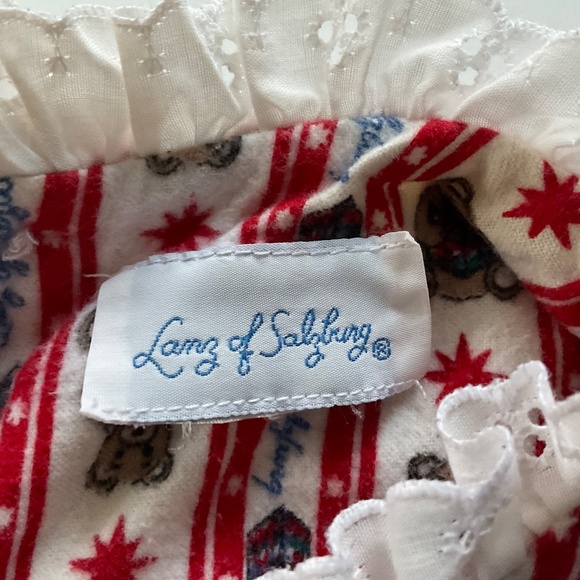 Lanz of Salzburg Flannel Teddy Bear Nightgown Sz M Grannycore Winter Novelty Vtg - Picture 4 of 14